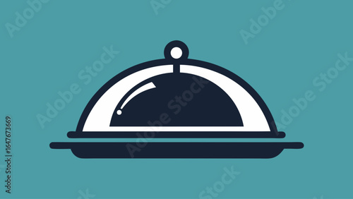 A black and white image of a silver tray with a lid. The tray is placed on a green background
