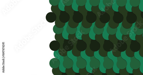 layered circles, overlapping green gradient pattern