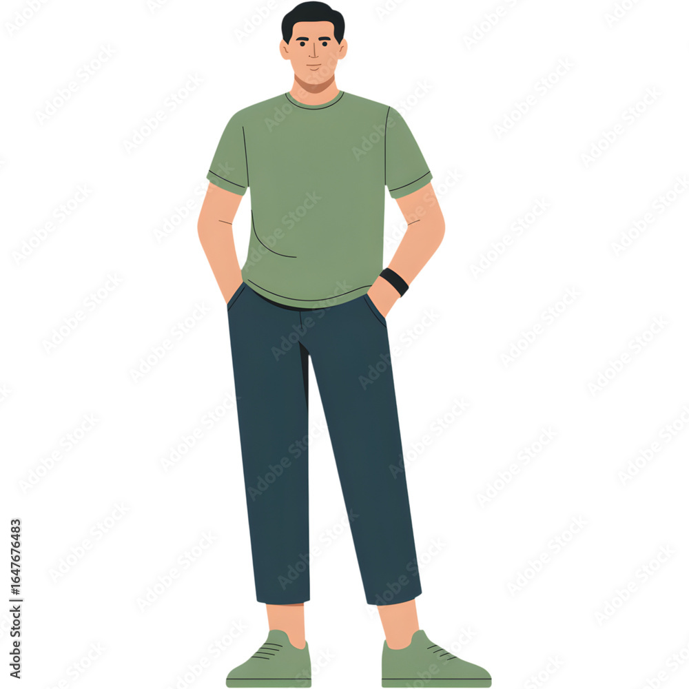 Fototapeta premium Man Standing with Hands in Pockets