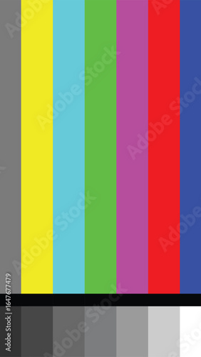 television test pattern with color bars. vector illustration