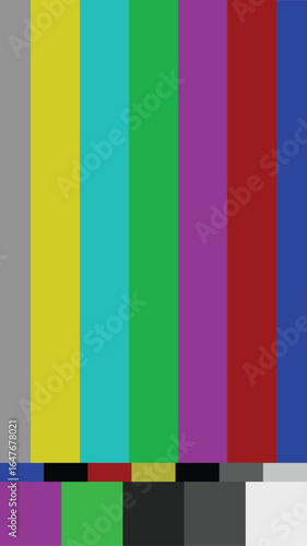 Television Test Pattern Stripes represents signal testing, error. vector illustration