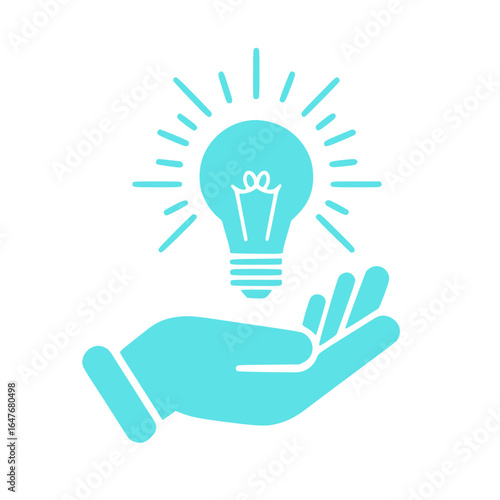 Inspiring idea in hand innovation and creativity