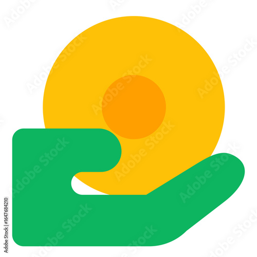 Hand Receiving Dollar Coin Icon