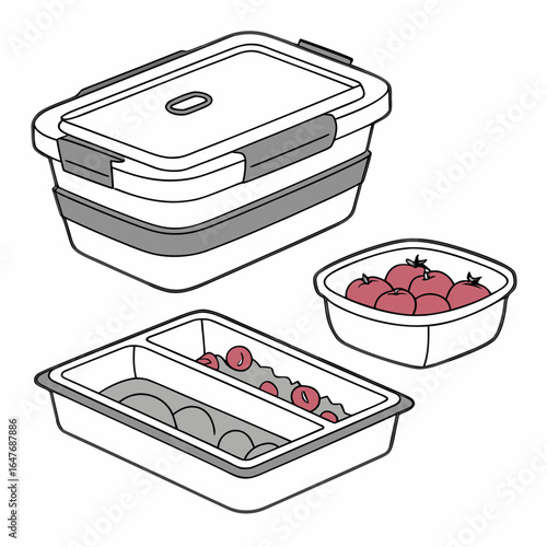 Collapsible food containers with fruit food storage