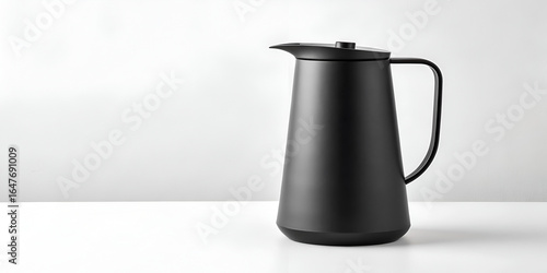 Wallpaper Mural Minimalist matte black jug isolated on white background for sleek and modern tableware design Torontodigital.ca