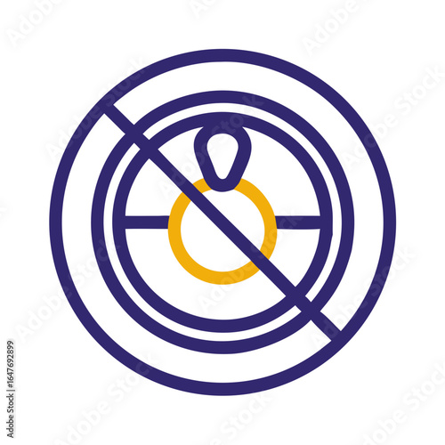 Forbidden engagement ring sign, symbolizing antimarriage, divorce, or singlehood choice