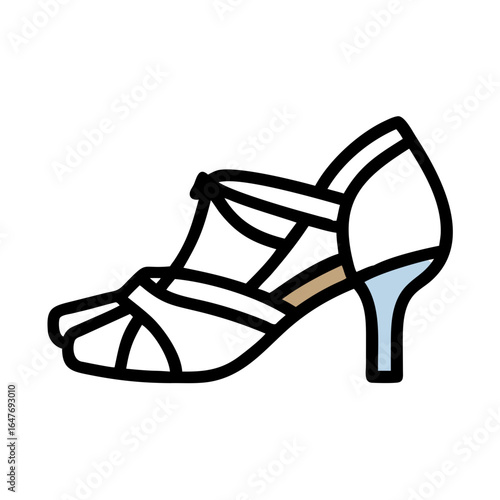 Elegant illustration of a stylish women's high heel shoe footwear