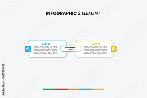 A clean infographic with two elements, ideal for presentations, business concepts, or illustrating a two-step process or comparison