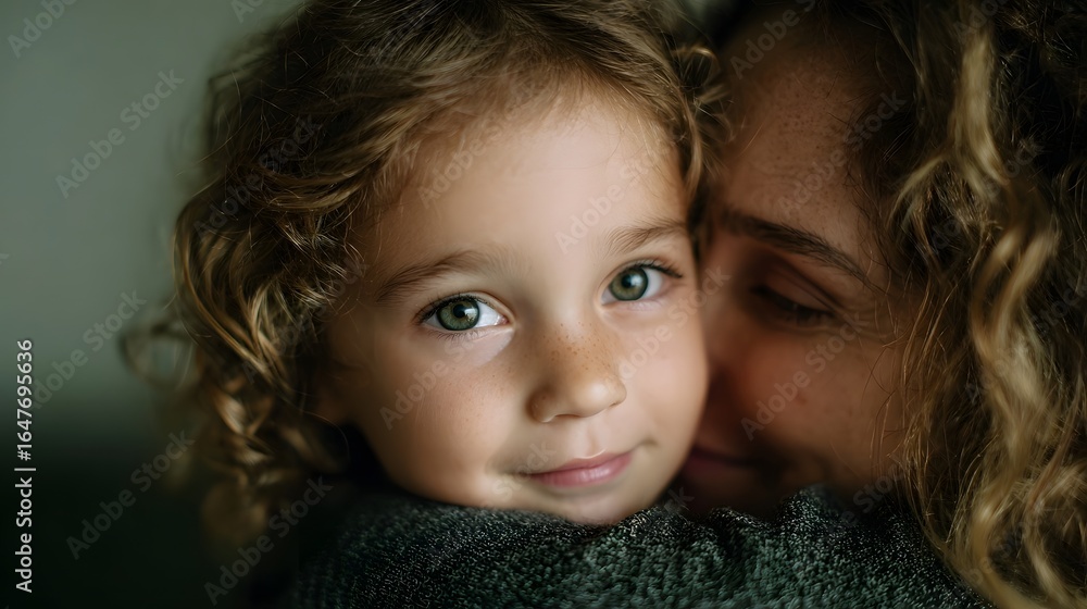 Obraz premium A tender embrace between a mother and child