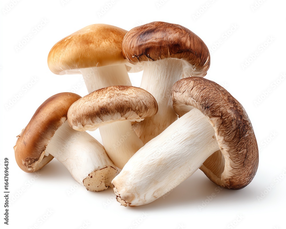 Fototapeta premium Fresh assorted mushrooms on white background