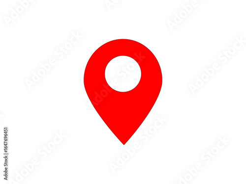 Vector location icon – red map pin for mobile apps, navigation, web interfaces, GPS, maps and web design	
