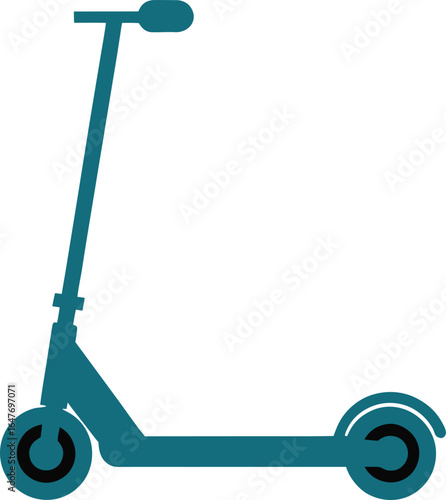 Vector Silhouette of a kick scooter on a transparent background