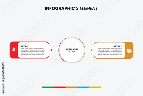 A sleek infographic with two distinct elements, perfect for illustrating a two-step process, comparing two concepts, or presenting business data