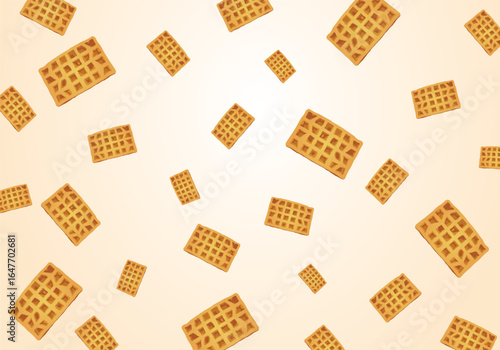 Vector illustration of waffle pattern isolated on white background