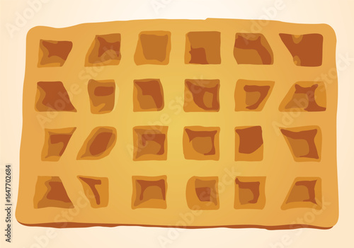 Vector illustration of waffle isolated on white background