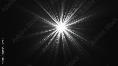 Bright, radiating lightburst on black background