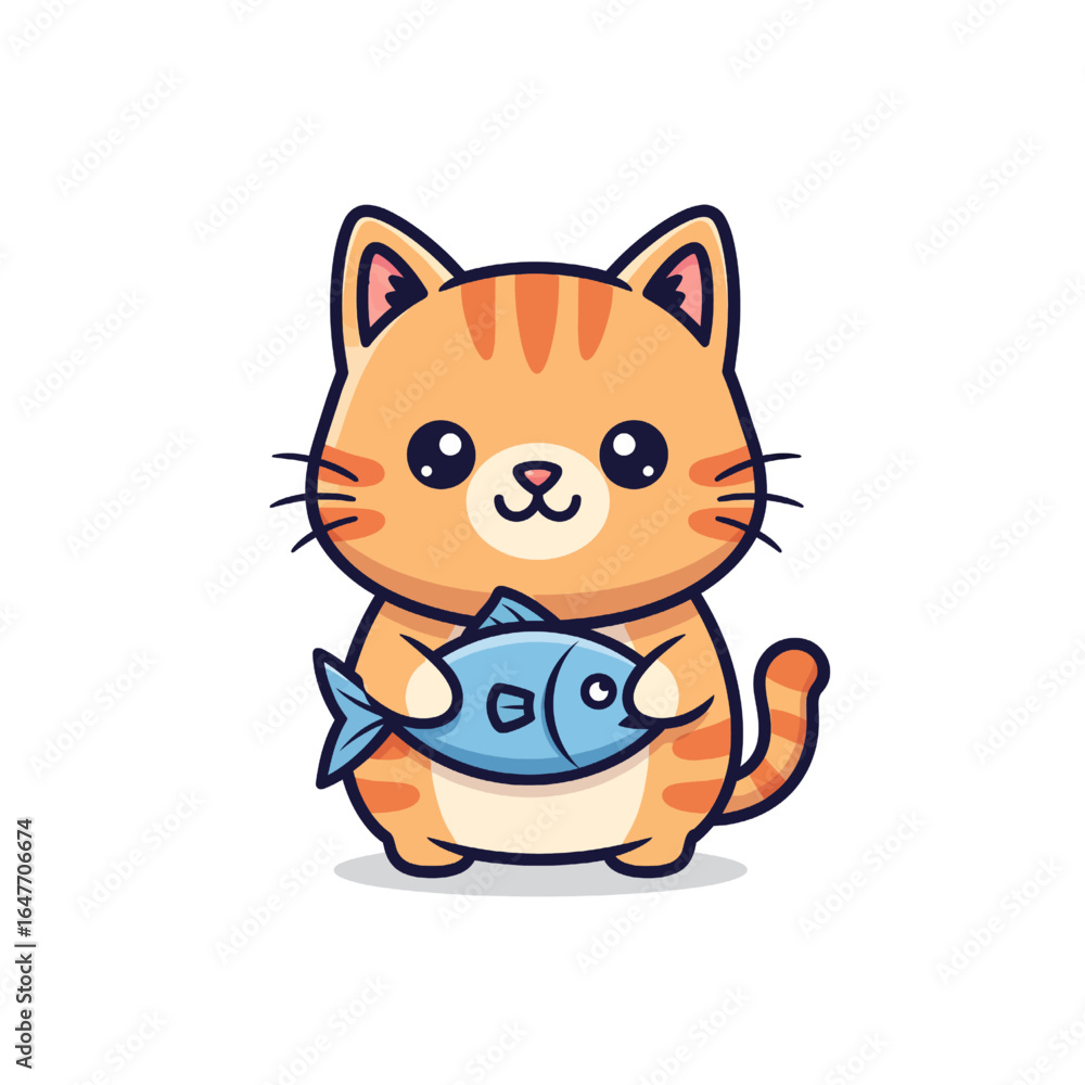 Fototapeta premium Cute Cat Icon Very Cool Design