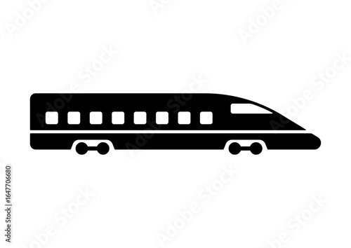 Top-Selling Black Silhouette High-Speed Train Icon Graphic for Transportation Logos, Modern Travel Designs, Premium Vector Art for Websites and Public Transit Campaigns