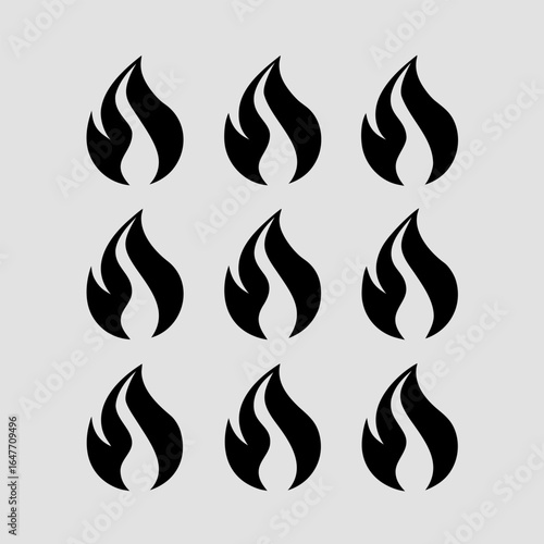Fire flame icons, flame symbols vector collection