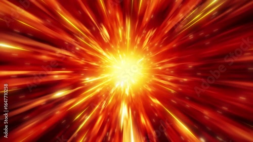 爆発したようなオレンジ色の集中線のエフェクト背景