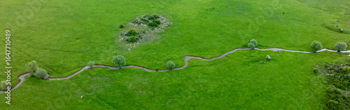 Wallpaper Mural ein kleiner Fluss schlängelt sich über eine grüne Wiese Torontodigital.ca
