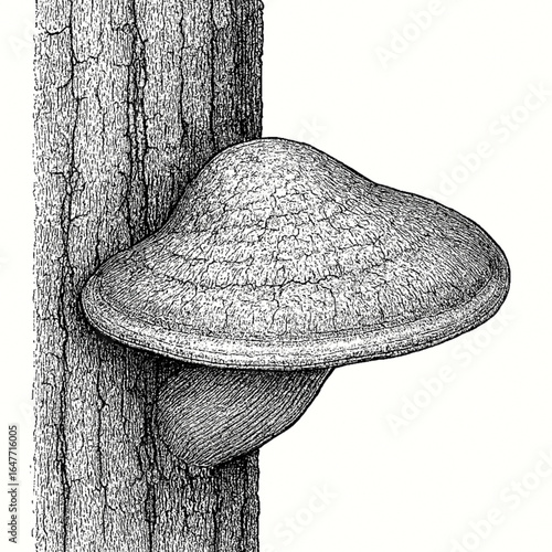 a tinder box growing on a tree trunk