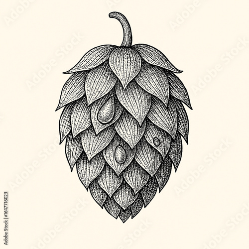 hop fruit with scales and seeds