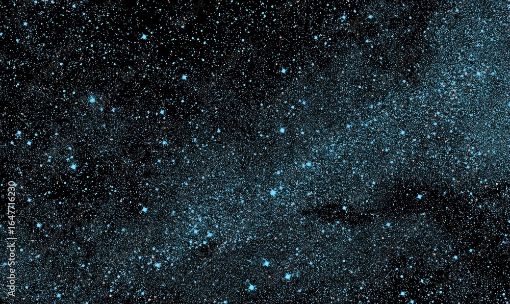 Obraz premium Starry night sky, densely populated with luminous teal-blue stars