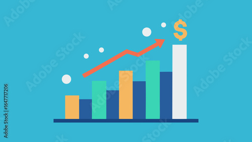 flat design financial growth background bars