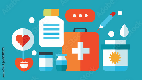 flat design healthcare pharmacy background