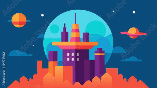 science fiction city futuristic buildings