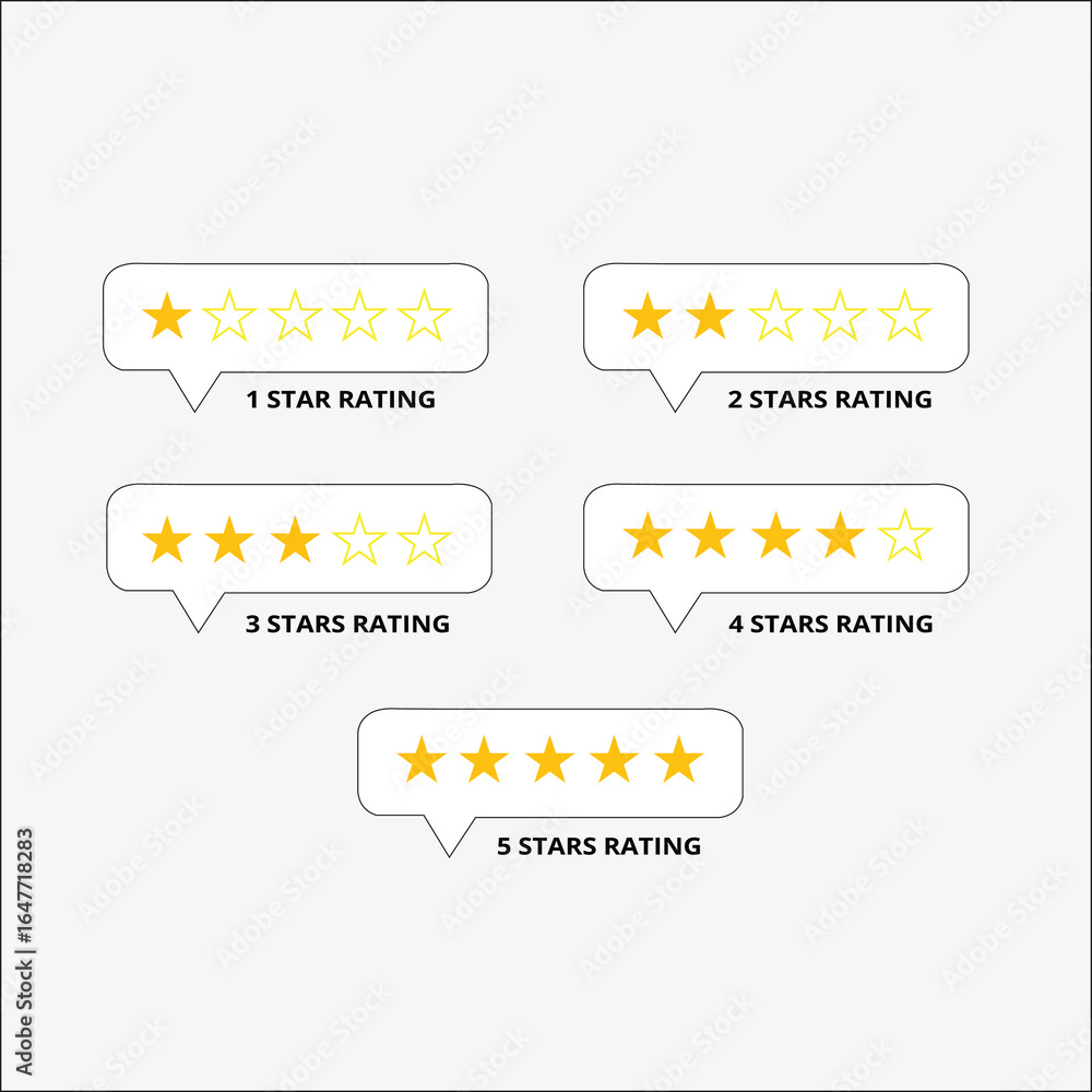 Obraz premium One to five star rating vector design illustration isolated on white background.