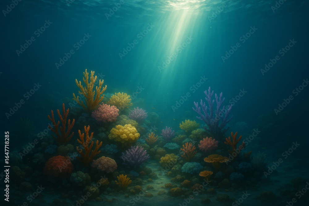 custom made wallpaper toronto digitalVibrant coral reef with colorful corals and sunlight