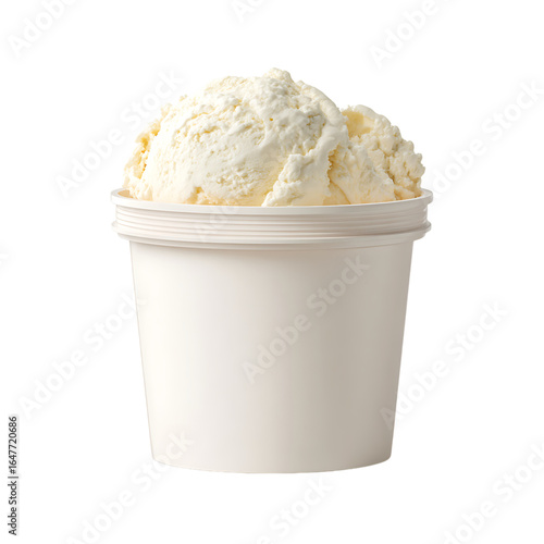 Vanilla Ice Cream in White Tub dessert frozen