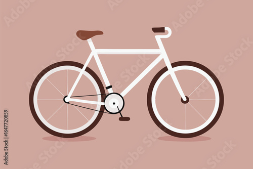 White bicycle with brown saddle and handlebars bike, bicycle, bike, cycling, transport, transportation, vehicle, travel, recreation, sport, fitness, health, outdoors, city, urban, vintage, retro, clas
