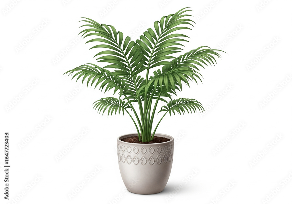 Obraz premium Elegant Miniature Palm Tree in Ceramic Pot