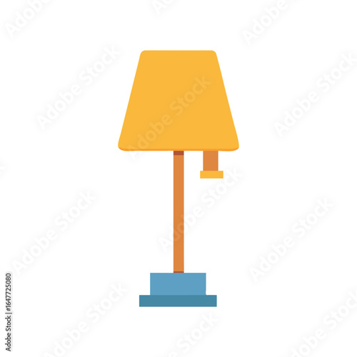 Minimalist table lamp with a rectangular shade, in a flat graphic style.