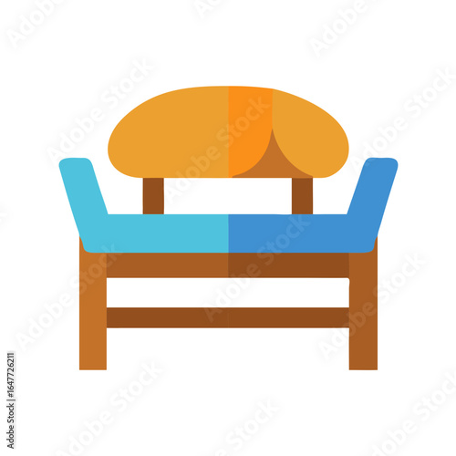 Minimalist Armchair Illustration: Graphic design of a comfortable chair on black background