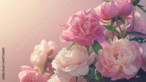 Wallpaper Mural A decorative vase filled with fresh pink and white flowers, perfect for decoration or as a gift Torontodigital.ca