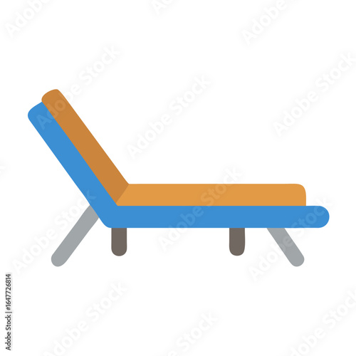Minimalist Beach Chair Illustration for Relaxation and Summer Vacation Concepts