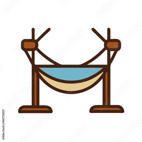 Cartoon illustration of a museum rope barrier with brown stanchions and blue rope