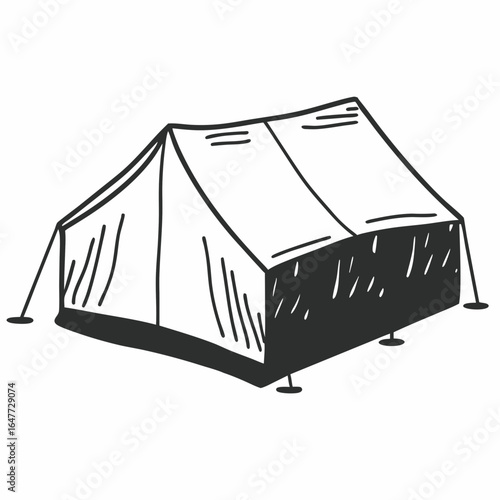 Illustration of a camping tent, perfect for outdoor adventures, isolated on white background