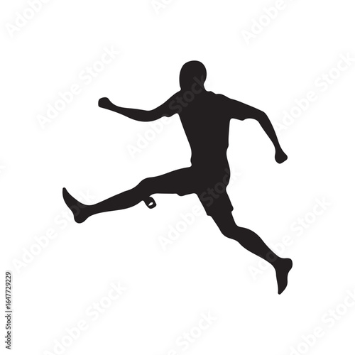Silhouette of Man Jumping High Isolated Design