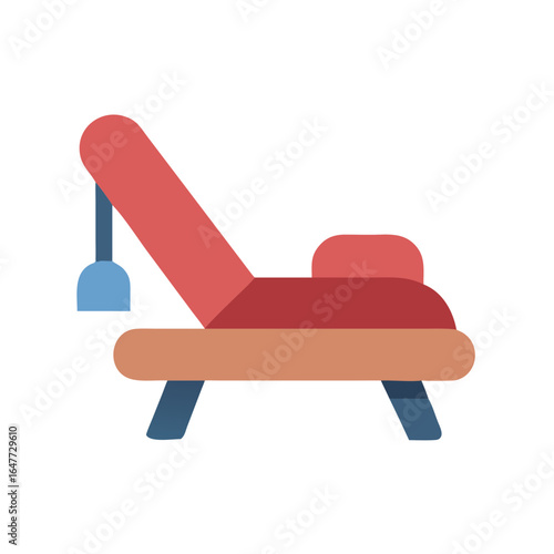 Modern flat illustration of medical recliner chair for clinic or hospital