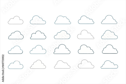 Cloud shape vector icon set