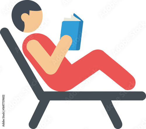 Relaxing Read Person Enjoying a Book on a Lounge Chair