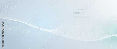 Vector network connection. Abstract mesh, molecular plexus line and cyberspace. Geometric line, dot on white background. Modern digital technology design for data, ai, science, futuristic background