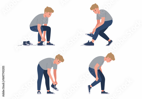 Man Putting On and Taking Off Shoes: A Visual Guide to Footwear Steps for Daily Routine
