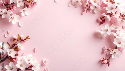 Delicate blossom arrangement floral studio photo soft pink background close-up view spring aesthetic for home decor