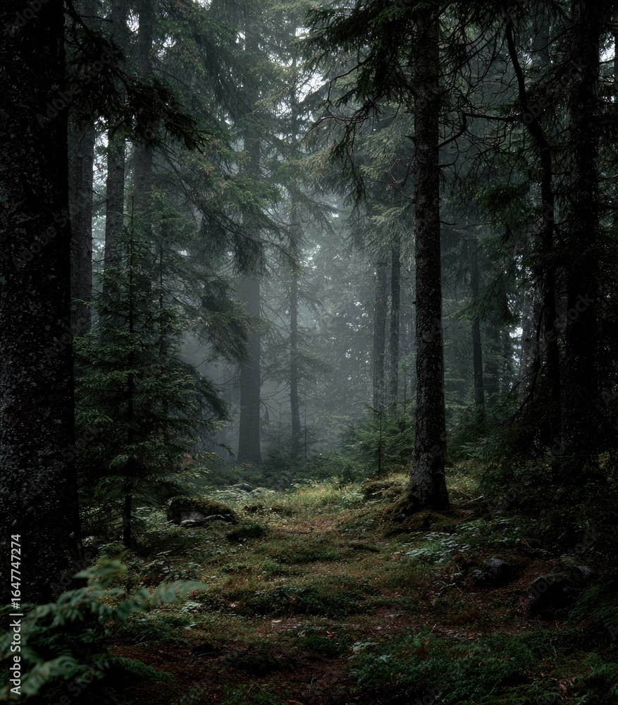 Fototapeta premium Misty forest path